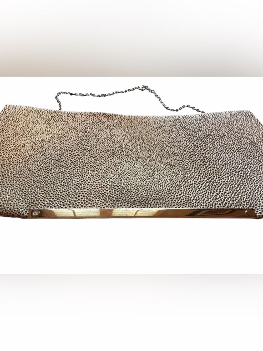 Elegant Metallic Gold Evening Clutch with Chain Strap
